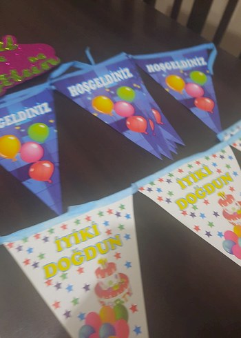 Renkli Pembe Doğum Günü Parti Süsü - Görsel 4