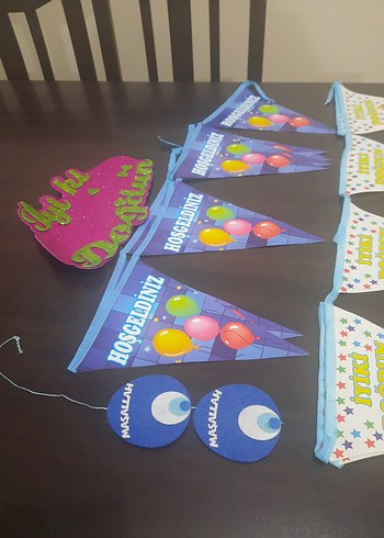 Renkli Pembe Doğum Günü Parti Süsü - Görsel 2