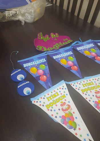 Renkli Pembe Doğum Günü Parti Süsü - Görsel 8