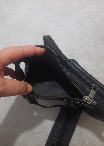 polo marka Siyah Deri Fermuarlı erkek orjinal Çapraz Çanta - Görsel 4