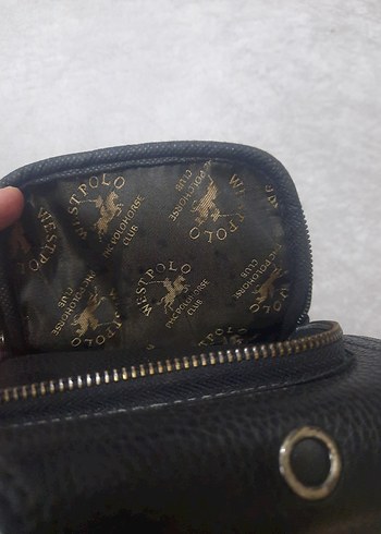 polo marka Siyah Deri Fermuarlı erkek orjinal Çapraz Çanta - Görsel 3