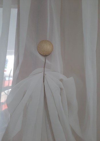 Altın Renkli Nakışlı Perde Bağlama Aparatı - Görsel 2