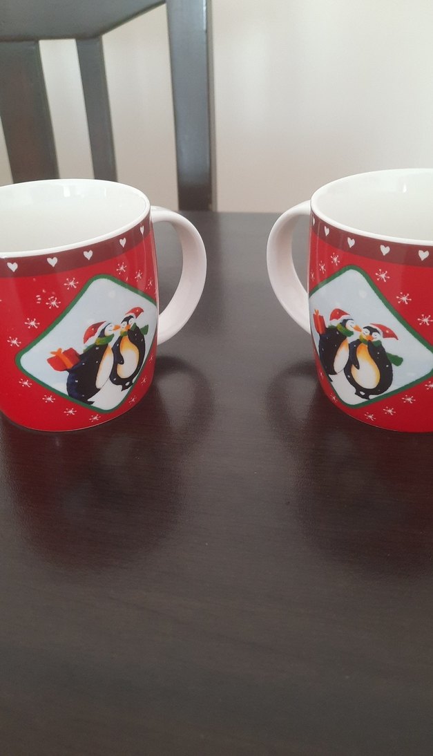 Kırmızı Penguen Desenli 2'li Kupa Seti - Görsel 2