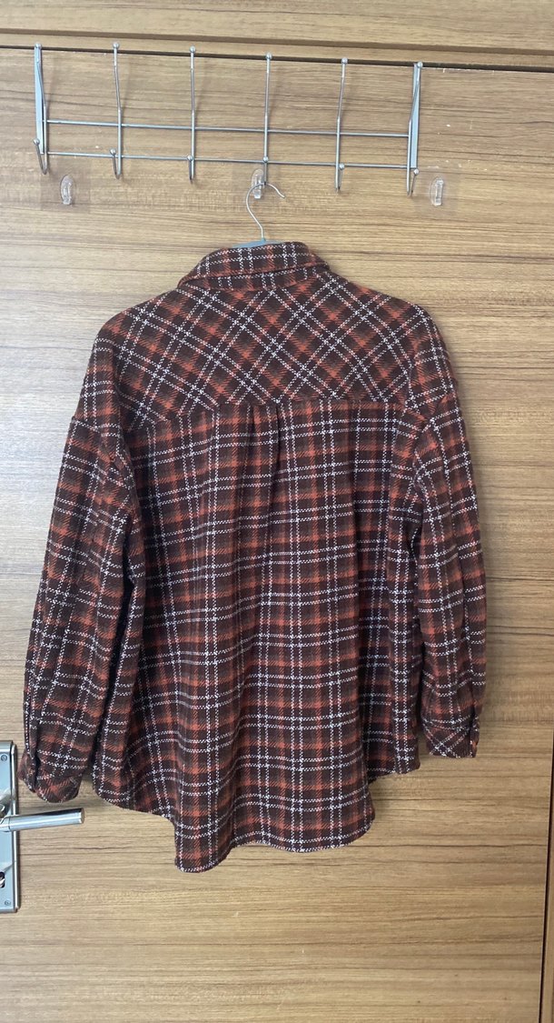 Düğmeli Kahverengi Uzun Kollu Kadın Gömlek - Görsel 2