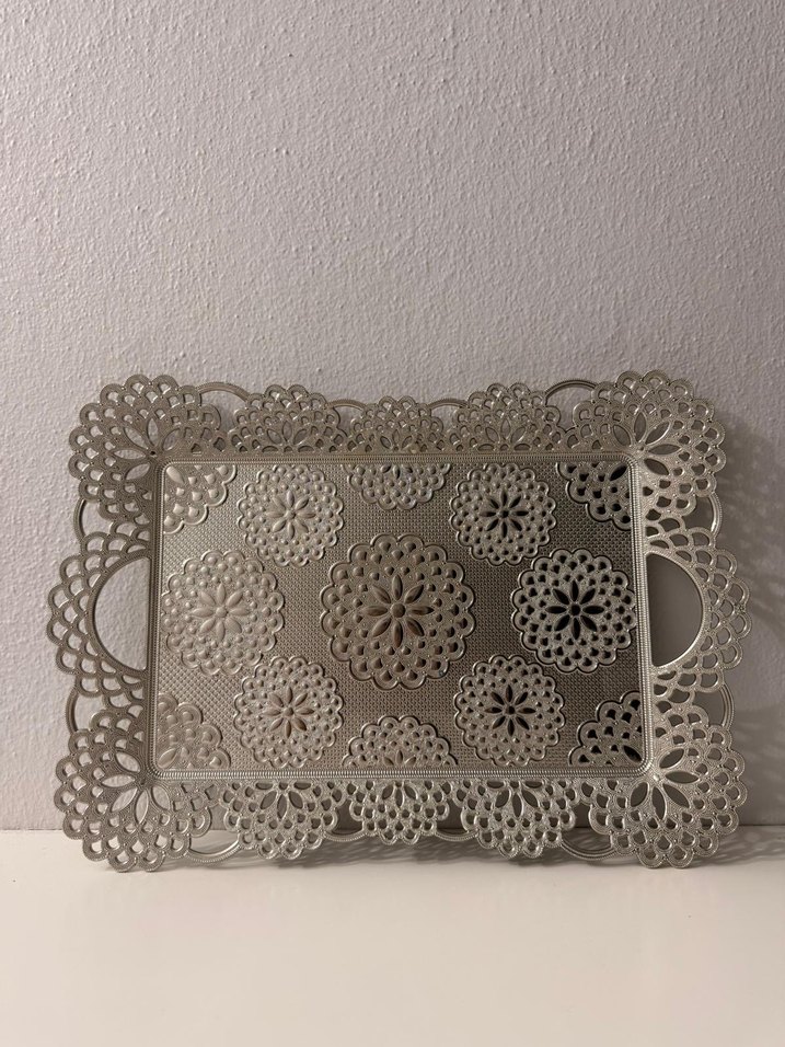 Gri Dekoratif Metal Tepsi - Görsel 2