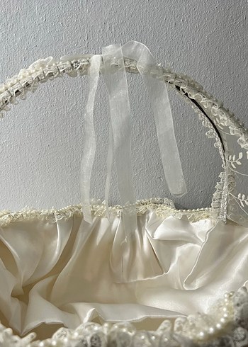 Dantel Detaylı Beyaz Sepet - Görsel 8