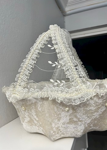 Dantel Detaylı Beyaz Sepet - Görsel 3