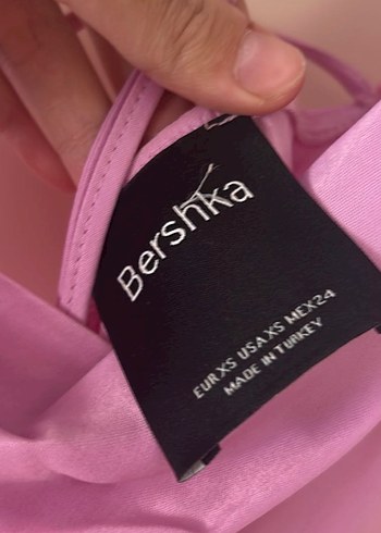 Kadın Pembe Mini V Yaka Saten Askılı Elbise - Görsel 4