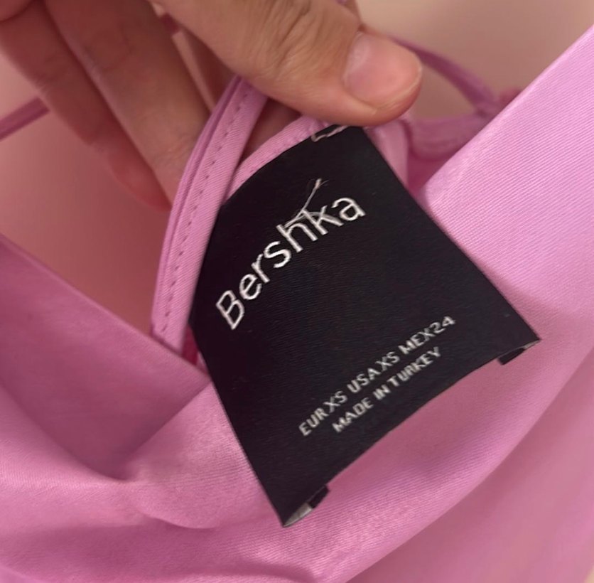 Kadın Pembe Mini V Yaka Saten Askılı Elbise - Görsel 4