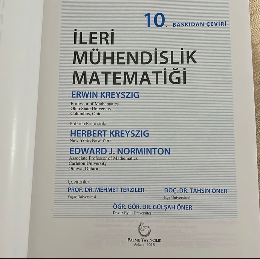 İleri Mühendislik Matematiği - Erwin Kreyszig - Görsel 4