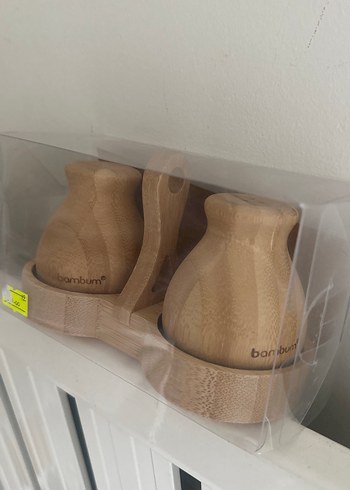 Bambu Tuzluk ve Biberlik Seti - Görsel 2