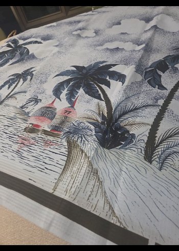 mavi desenli Vintage parça kumaş - Görsel 3