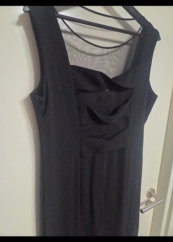 Kadın Altın Renkli Uzun Abiye Elbise - Görsel 5