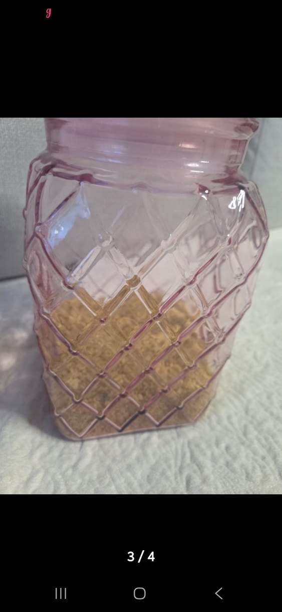 1 adet Pembe Cam kavanoz - Görsel 4