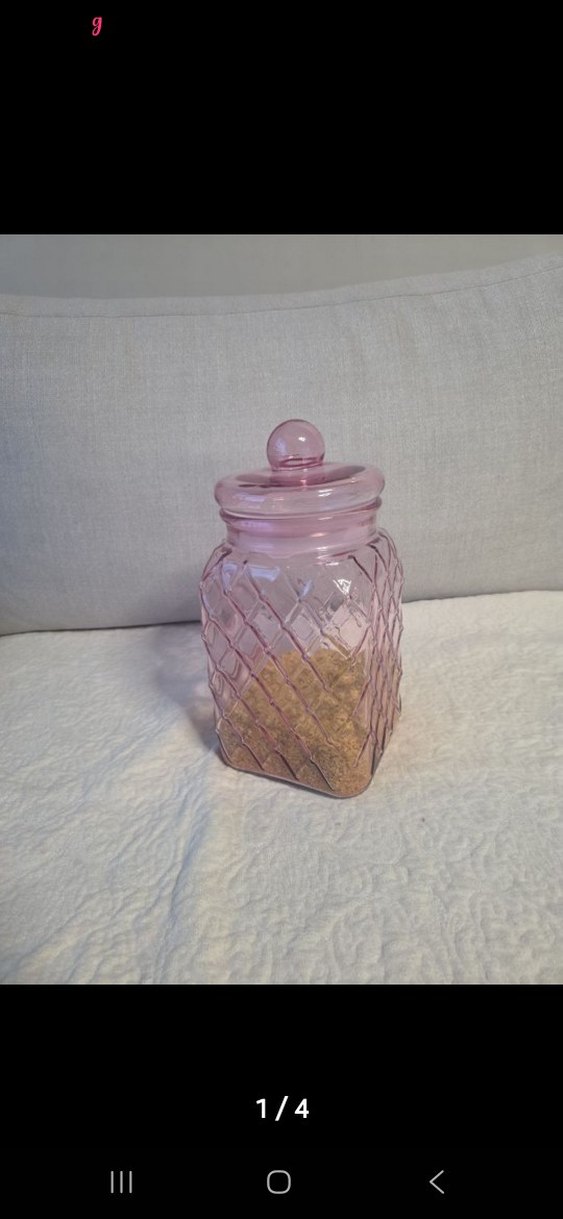 1 adet Pembe Cam kavanoz - Görsel 2