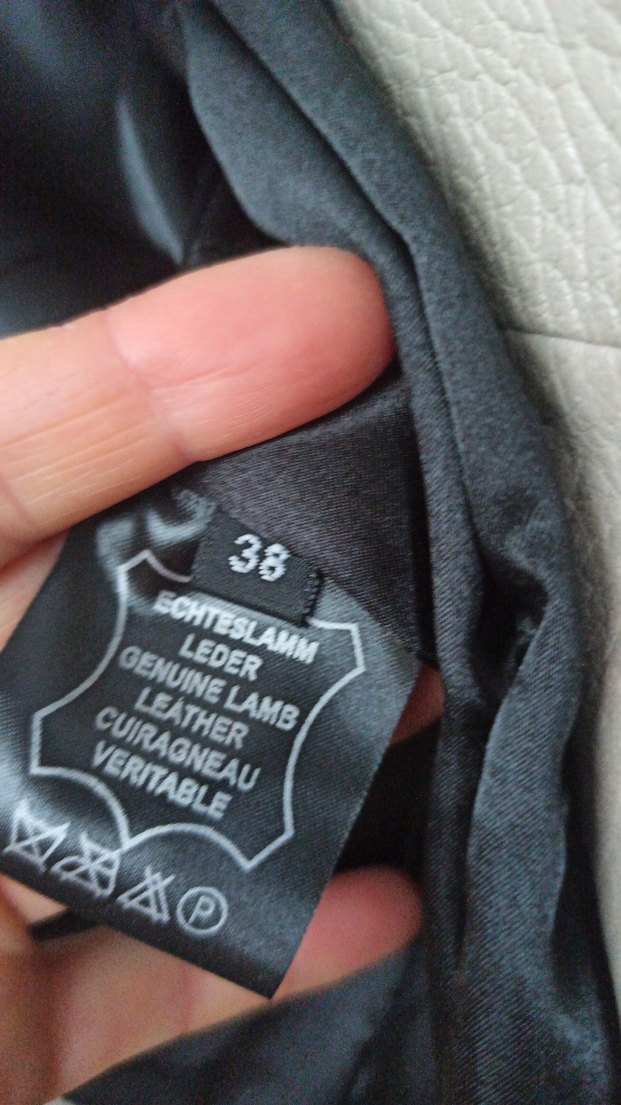 Bej Kadın Deri Biker Ceket - Görsel 2