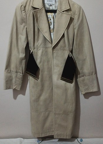 Bej Süet Midi Trençkot - Görsel 3