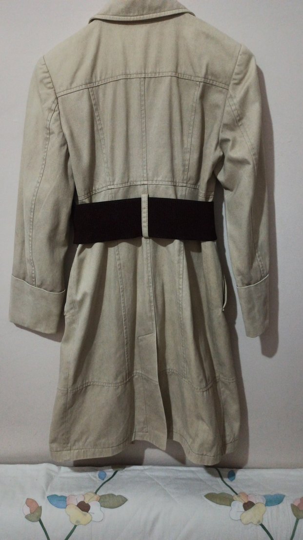 Bej Süet Midi Trençkot - Görsel 4