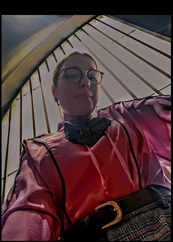 Mor V Yaka Uzun Kollu Kadın Gömlek - Görsel 5