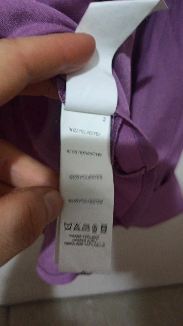 Mor V Yaka Uzun Kollu Kadın Gömlek - Görsel 3