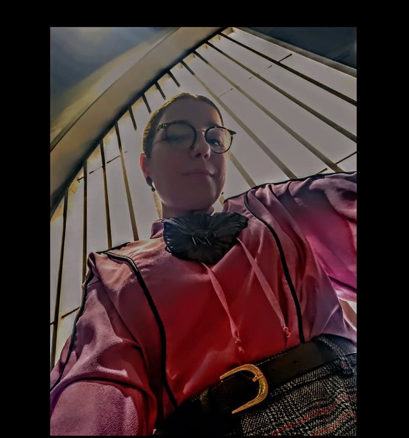 Mor V Yaka Uzun Kollu Kadın Gömlek - Görsel 5