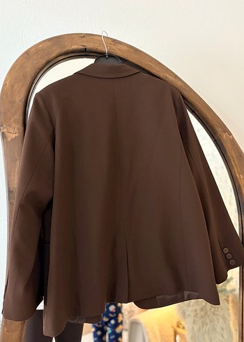 Kahverengi Kadın Midi Blazer Ceket - Görsel 2