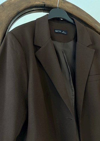Kahverengi Kadın Midi Blazer Ceket - Görsel 3