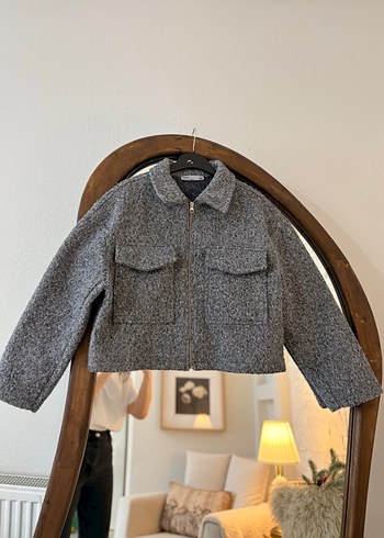 Gri kaşe ceket - Görsel 4