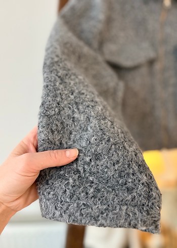 Gri kaşe ceket - Görsel 3