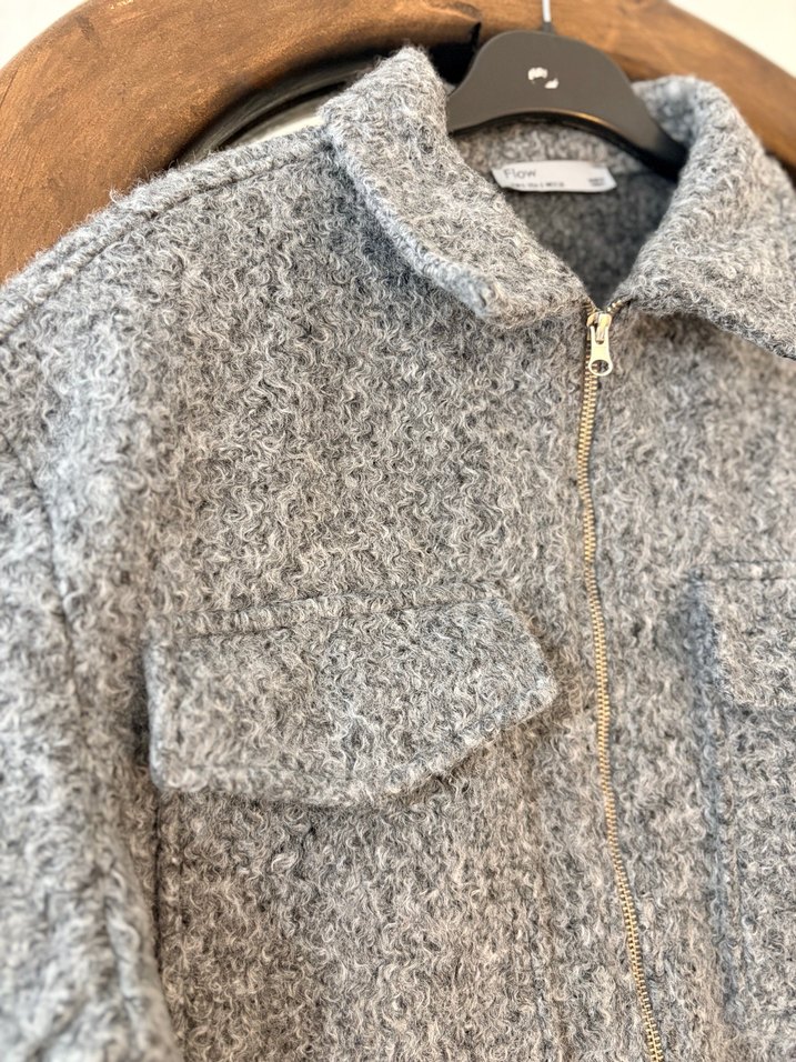 Gri kaşe ceket - Görsel 2