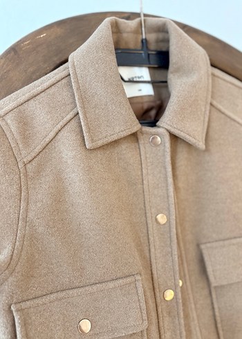 Düğmeli Kahverengi kaşe Kadın Ceket - Görsel 3