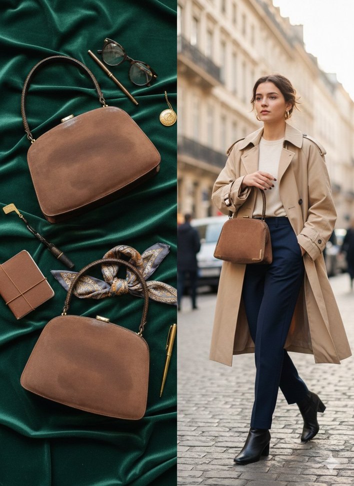 Kahverengi Vintage Deri Kadın Çantası - Görsel 2