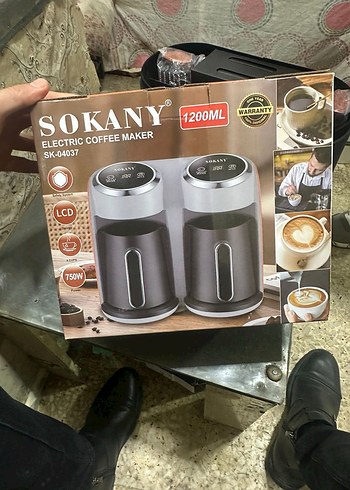 Okany 1200ml Elektrikli Kahve Makinesi Gri - Görsel 2