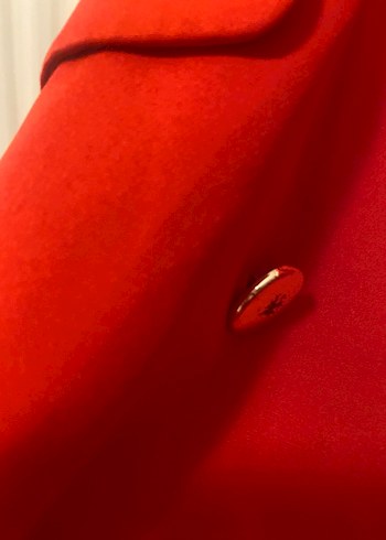 Düğmeli Kadın Kırmızı Süet Blazer Ceket - Görsel 3