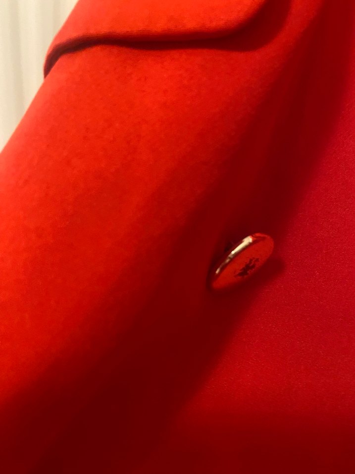 Düğmeli Kadın Kırmızı Süet Blazer Ceket - Görsel 3