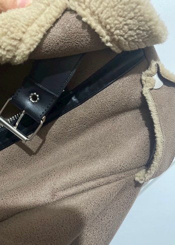 Kahverengi Kürklü Kısa Deri Kadın Ceket - Görsel 3