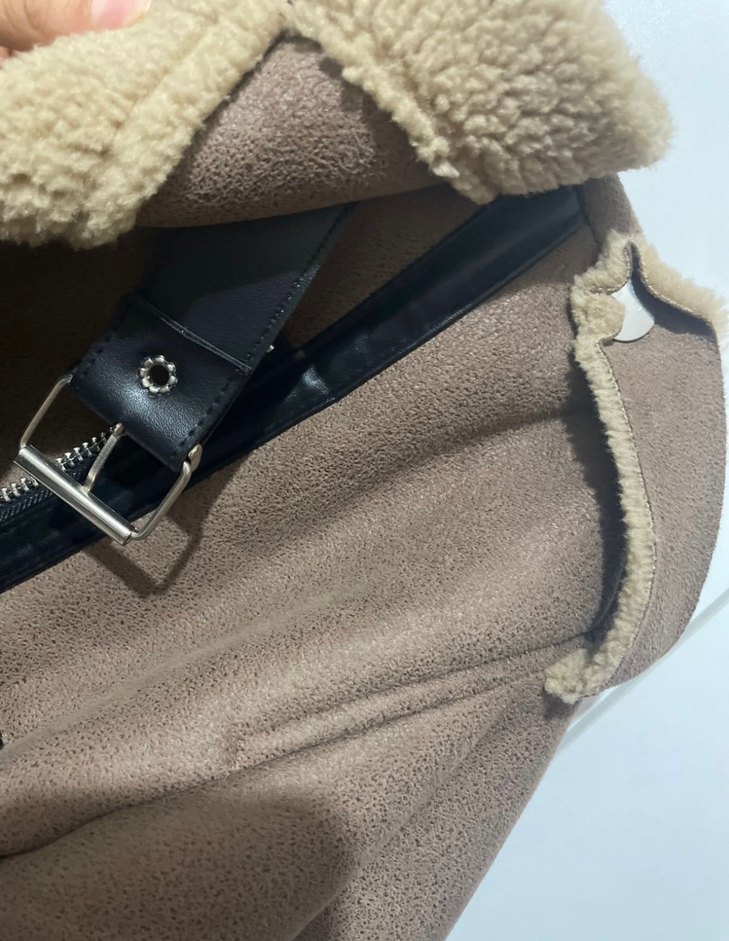 Kahverengi Kürklü Kısa Deri Kadın Ceket - Görsel 3