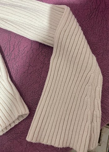 Gri V Yakalı Fermuarlı Kadın Kazak - Görsel 3