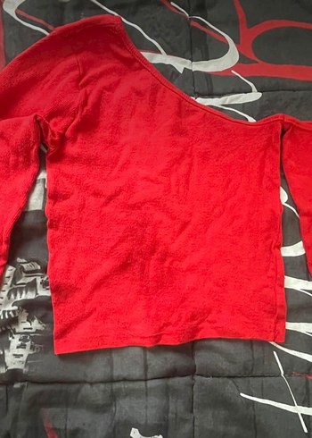 Kırmızı Kadın Triko Bluz - Görsel 3