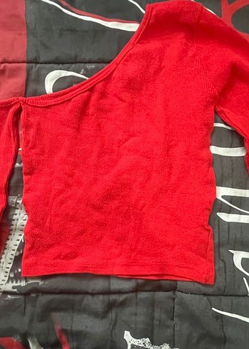 Kırmızı Kadın Triko Bluz - Görsel 2