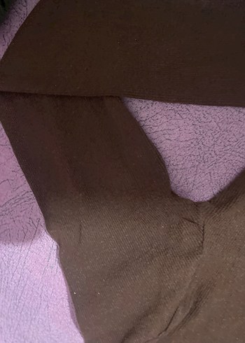 Kahverengi Boğazlı Uzun Kollu Triko Kazak - Görsel 3