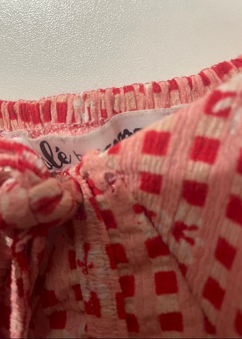 Kırmızı Bağcıklı Mini Bluz - Görsel 2