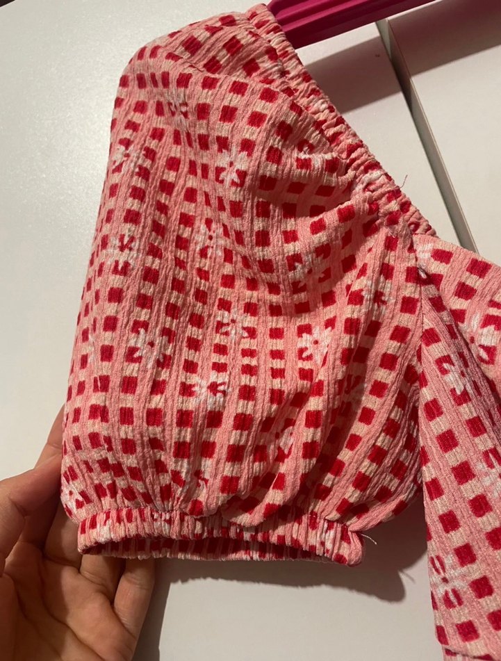 Kırmızı Bağcıklı Mini Bluz - Görsel 3