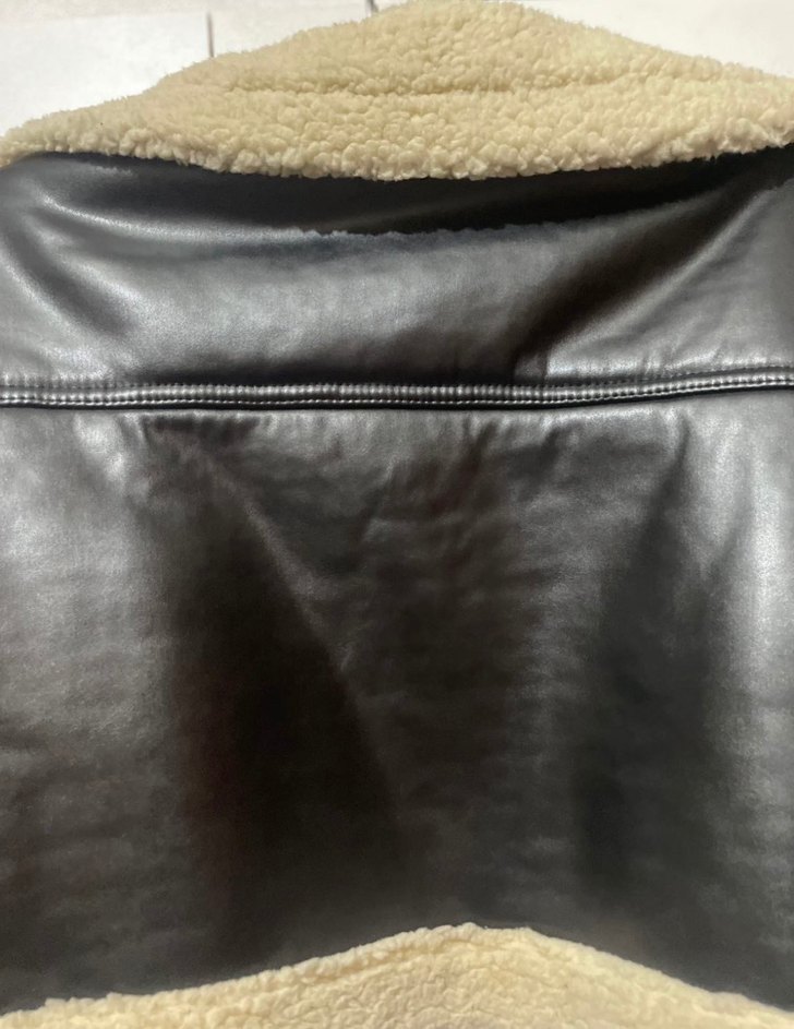 Kürklü Kısa Siyah Deri Kadın Ceket - Görsel 3