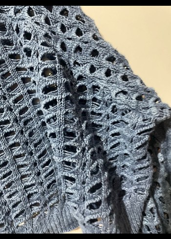 Gri Örgü Kadın Mini Kazak - Görsel 2