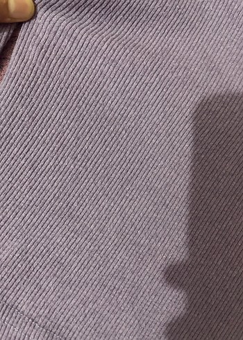 V Yaka Gri Kadın Crop Top - Görsel 3