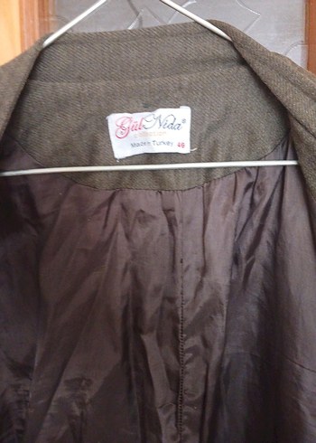 Düğmeli Uzun Keten Kadın Kaban - Görsel 3