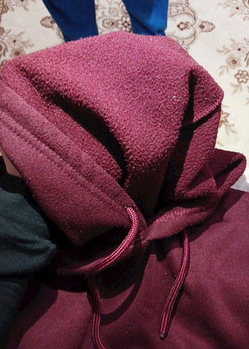 Bordo Kapüşonlu Salaş Sweatshirt - Görsel 2