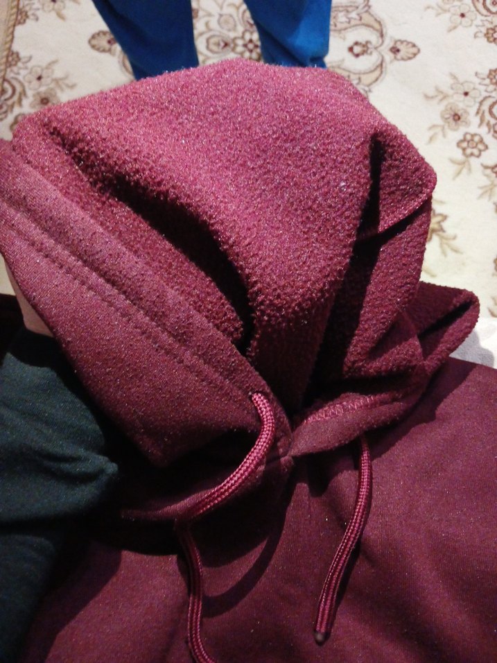 Bordo Kapüşonlu Salaş Sweatshirt - Görsel 2