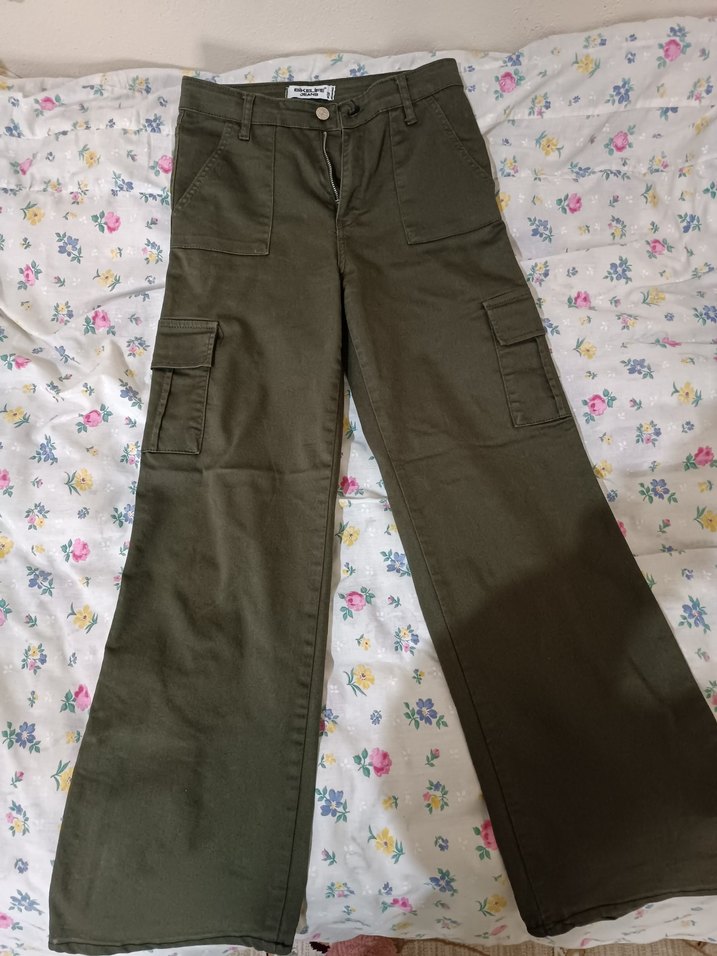 Kadın Haki Kamuflaj Kemerli Günlük Pantolon - Görsel 2